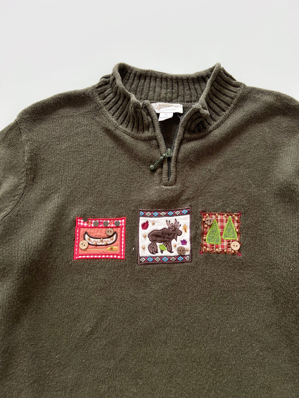 Christopher&Banks Embroidered Christmas Sweater-Bust 46