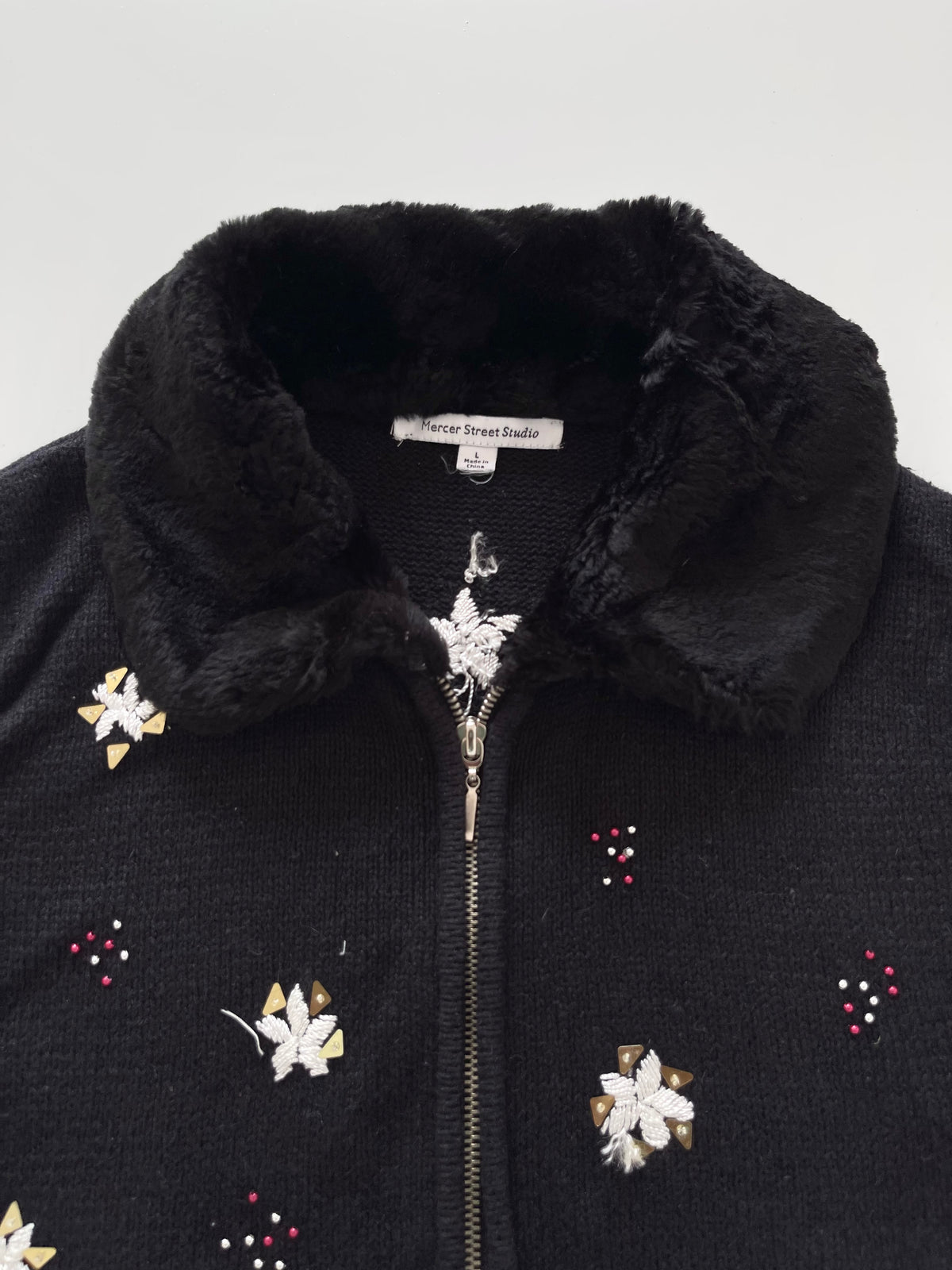 Mercer Street Studio Embroidered Christmas Vest Sweater-Bust 42