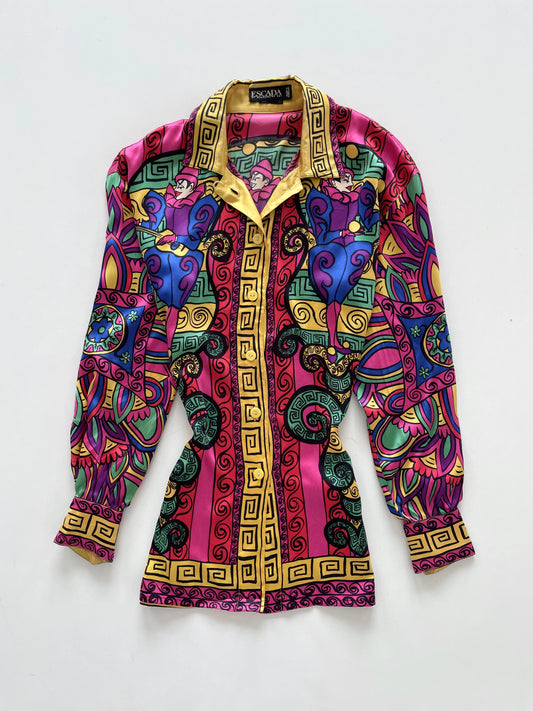 Escada 100% Silk Vintage Shirt-Bust 42