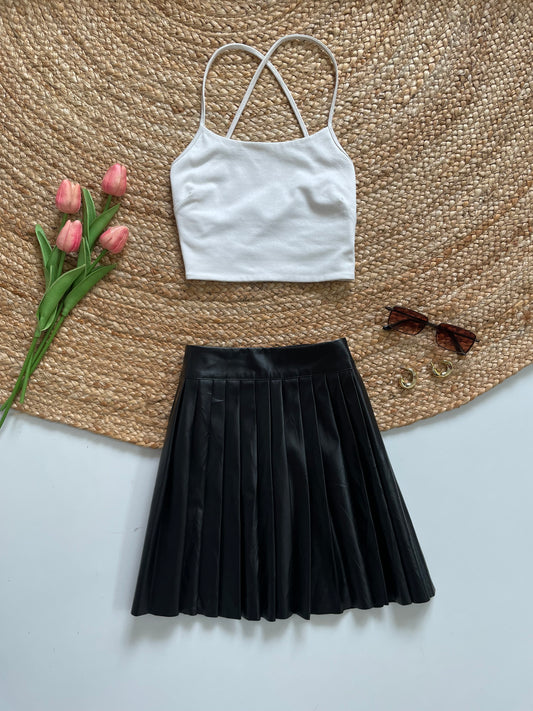 LEATHER SKIRT-WAIST 24