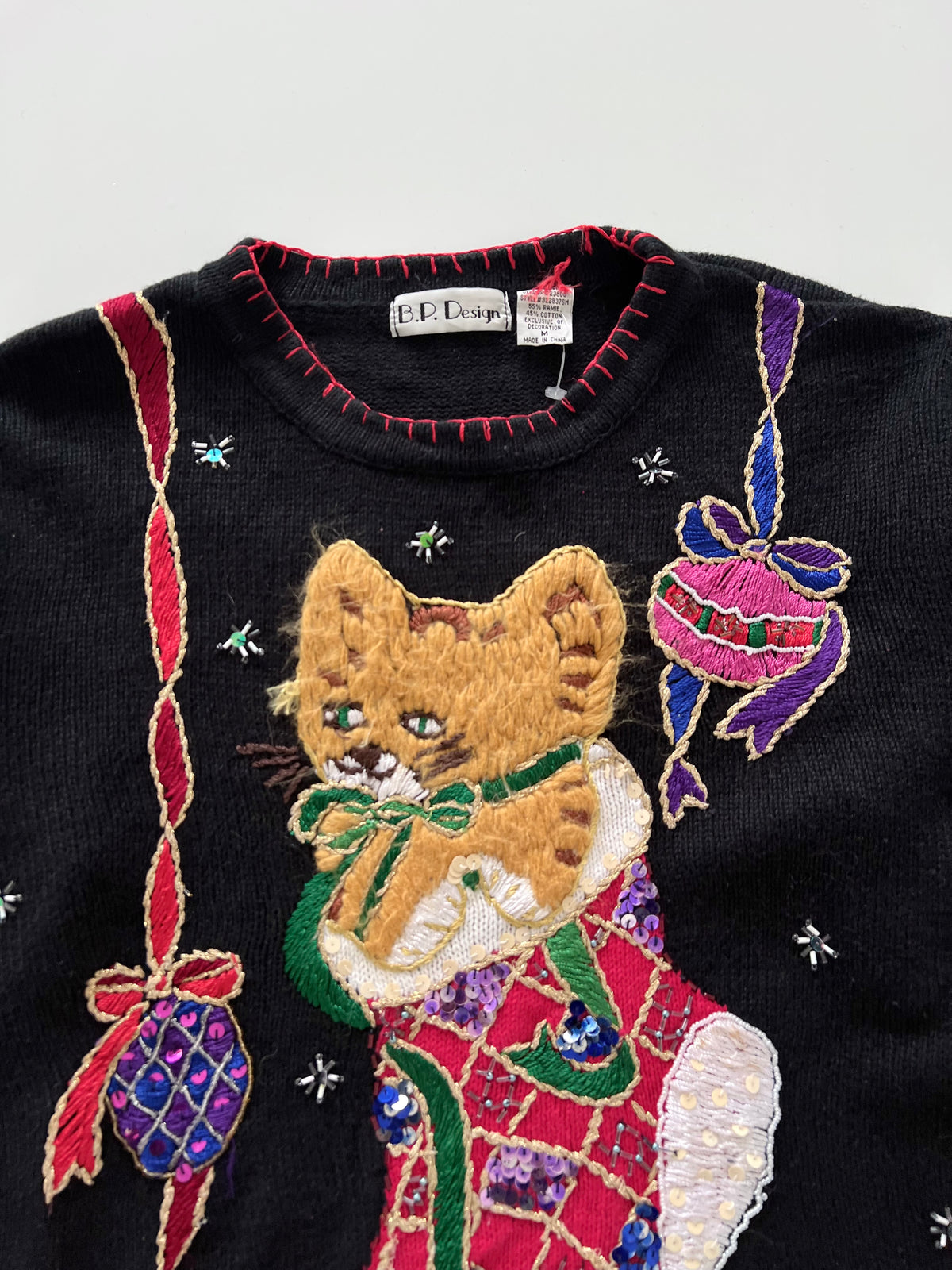 BP Design Embroidered Christmas Sweater-Bust 46