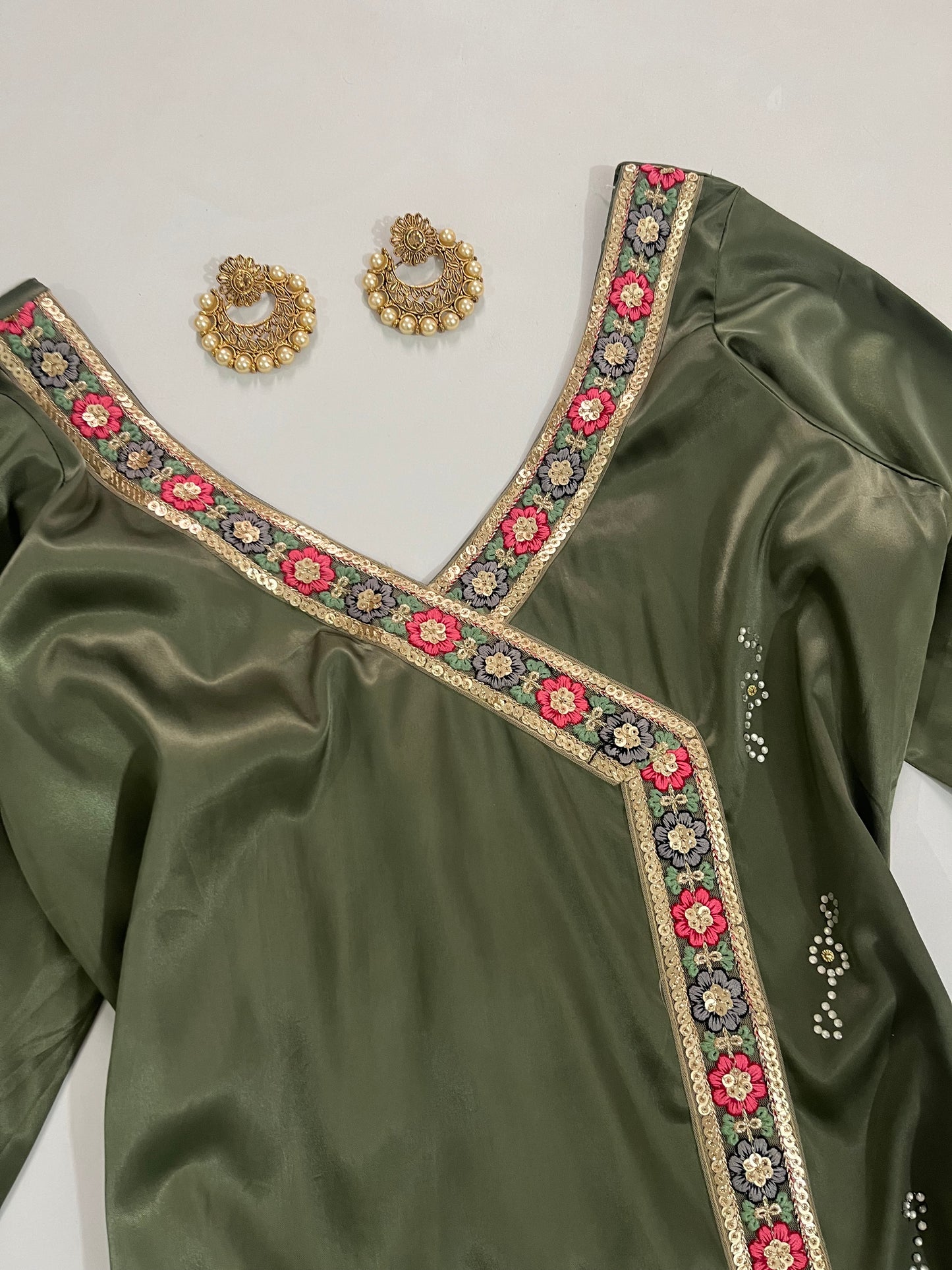 Lacework Satin Kurta-Bust 38