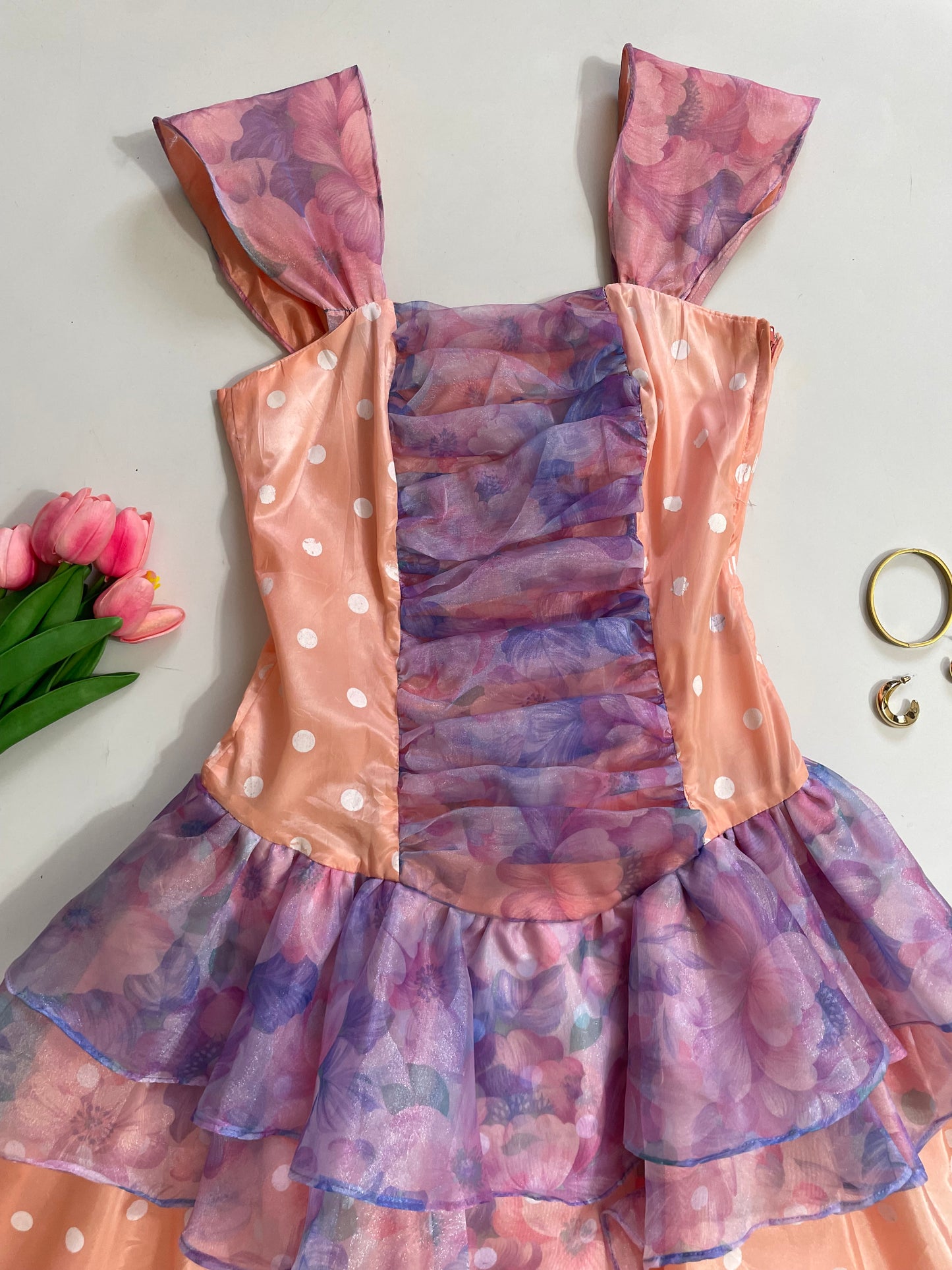 Satin Organza Dress-Bust 30 to 32