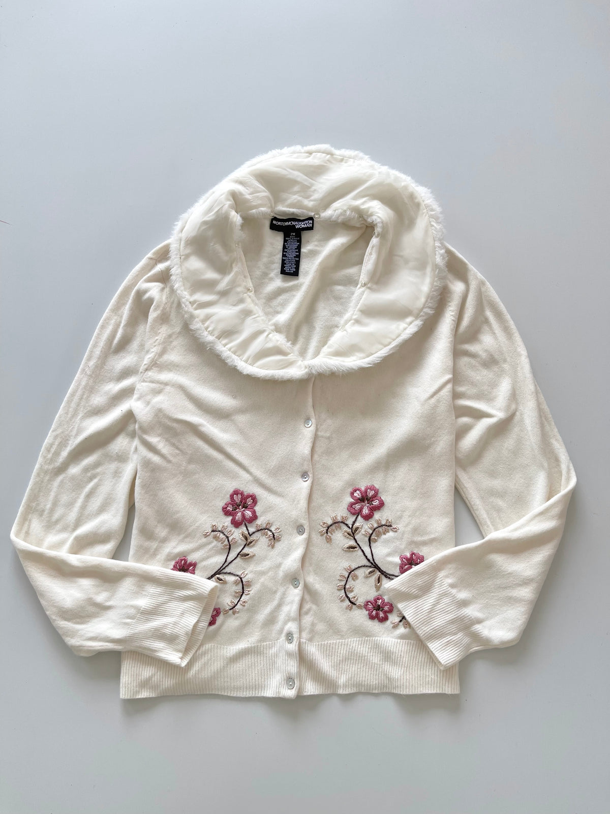 Nortonmcnaughton Woman Hand Embroidered Cardigan Sweater-Bust 46