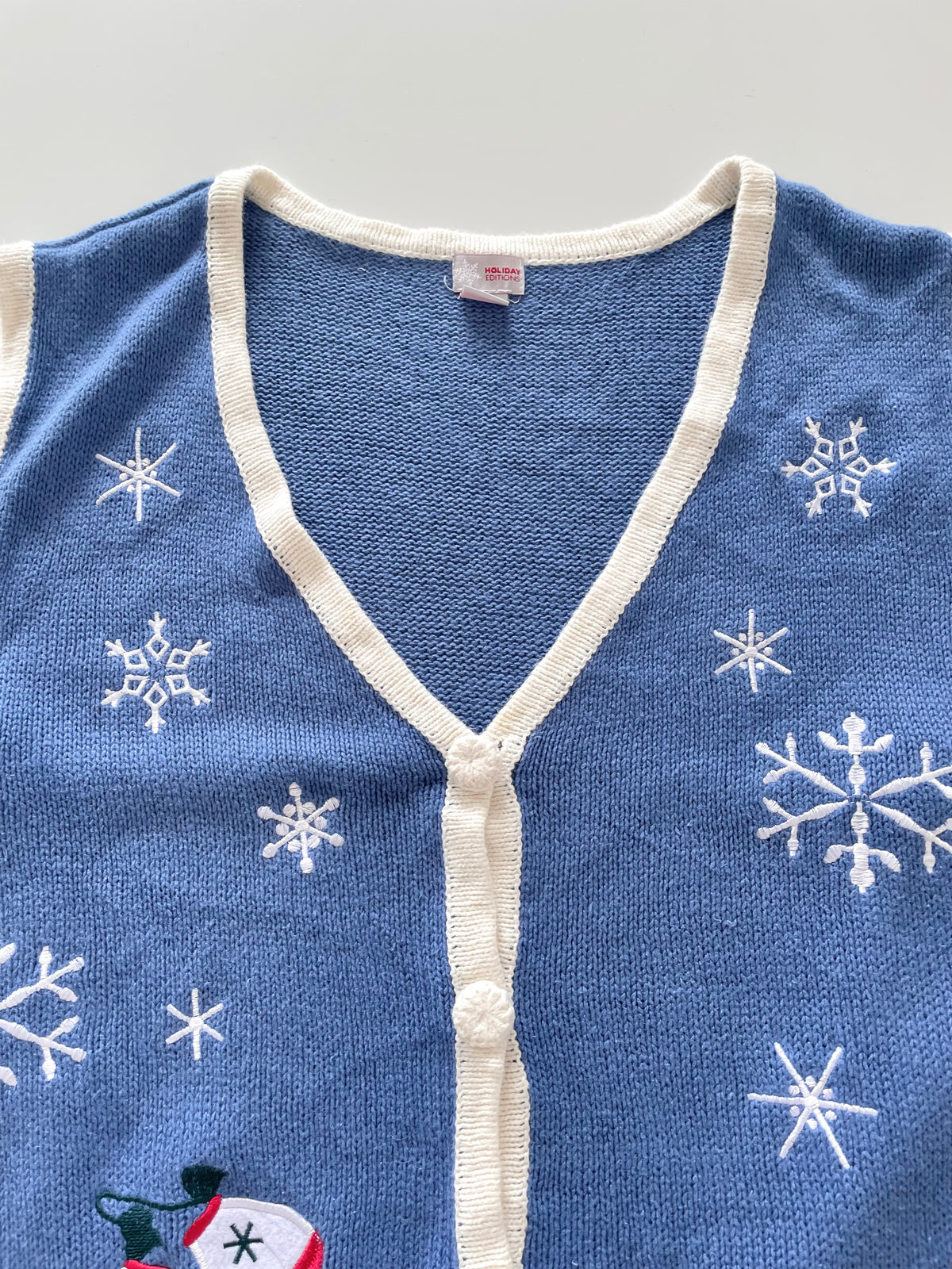 Holiday Edition Christmas Embroidered Vest Sweater-Bust 50