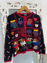 Embroidered Christmas Sweater-Bust 40