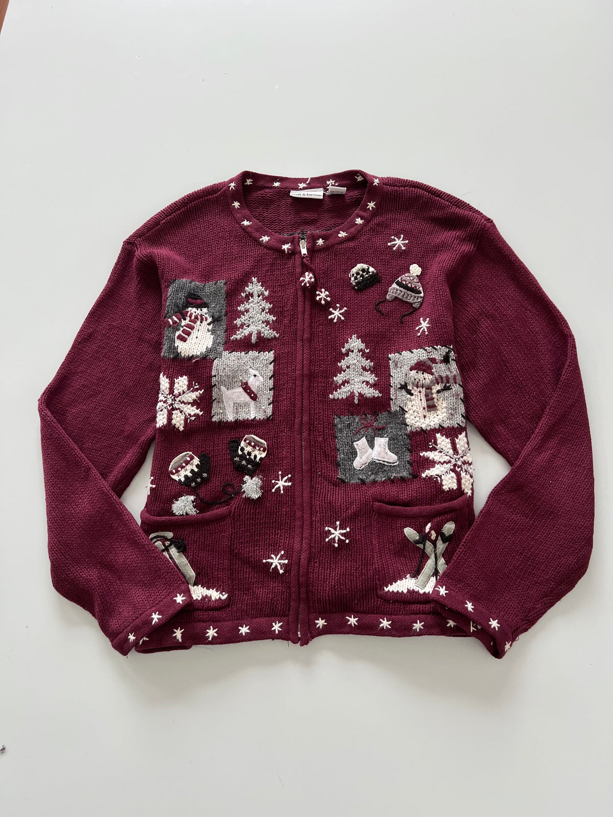 Croft&Barrow Christmas Zip Up Sweater-Bust 46