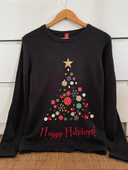 Embroidered Christmas Sweater-Bust 36