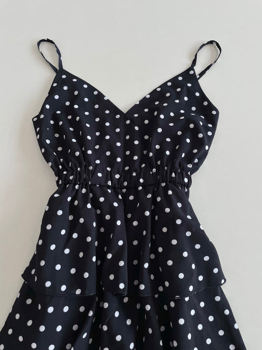 Polka Dot Ruffle Dress-Bust 32 to 34