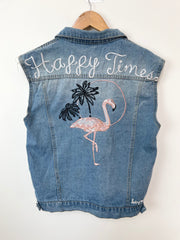Embroidered Denim Vest-Bust 36