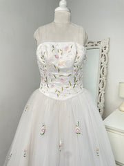 Embroidered Tulle Dress-Bust 30