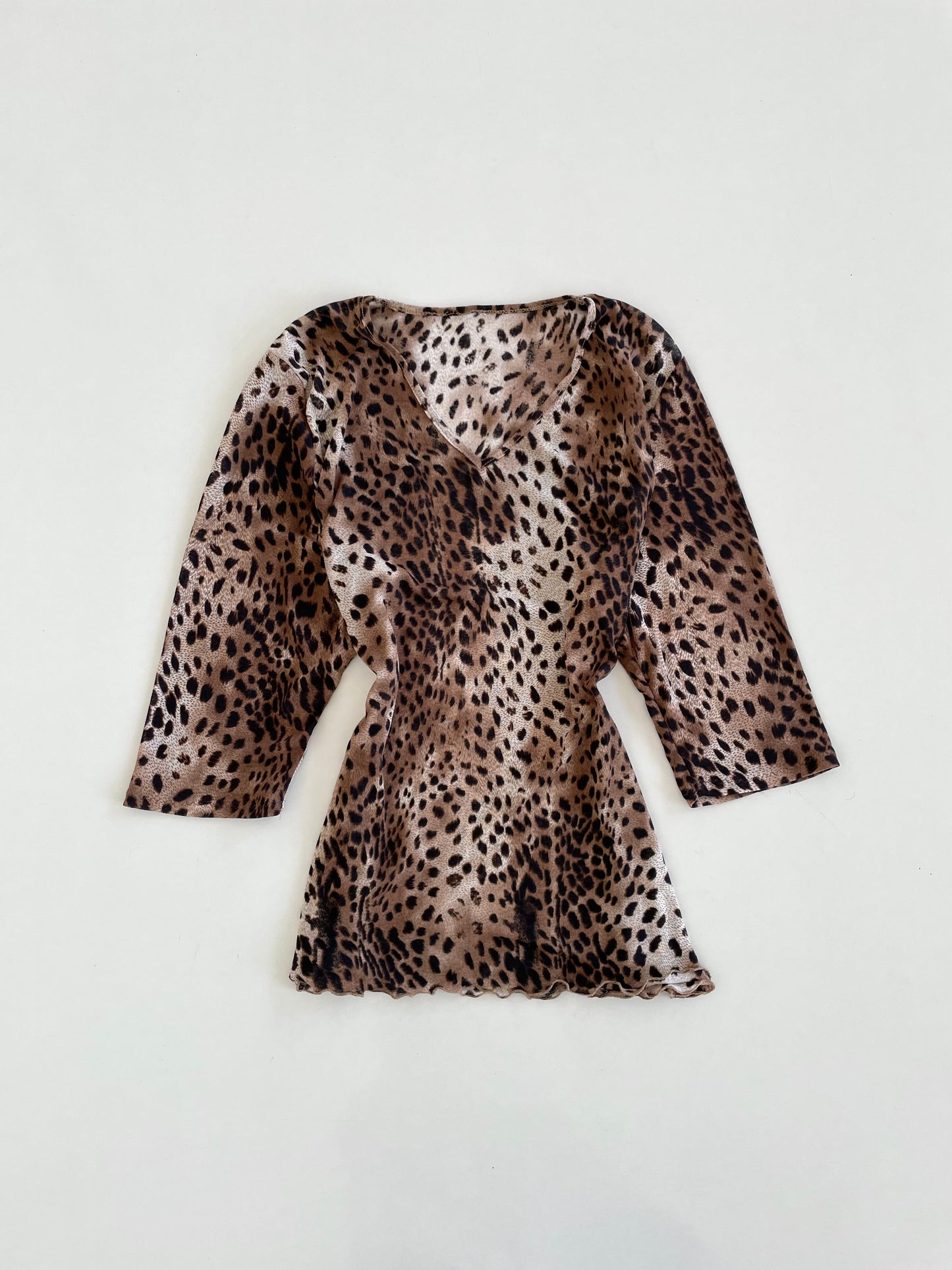 Animal Print Sheer Top-Bust 44 to 48