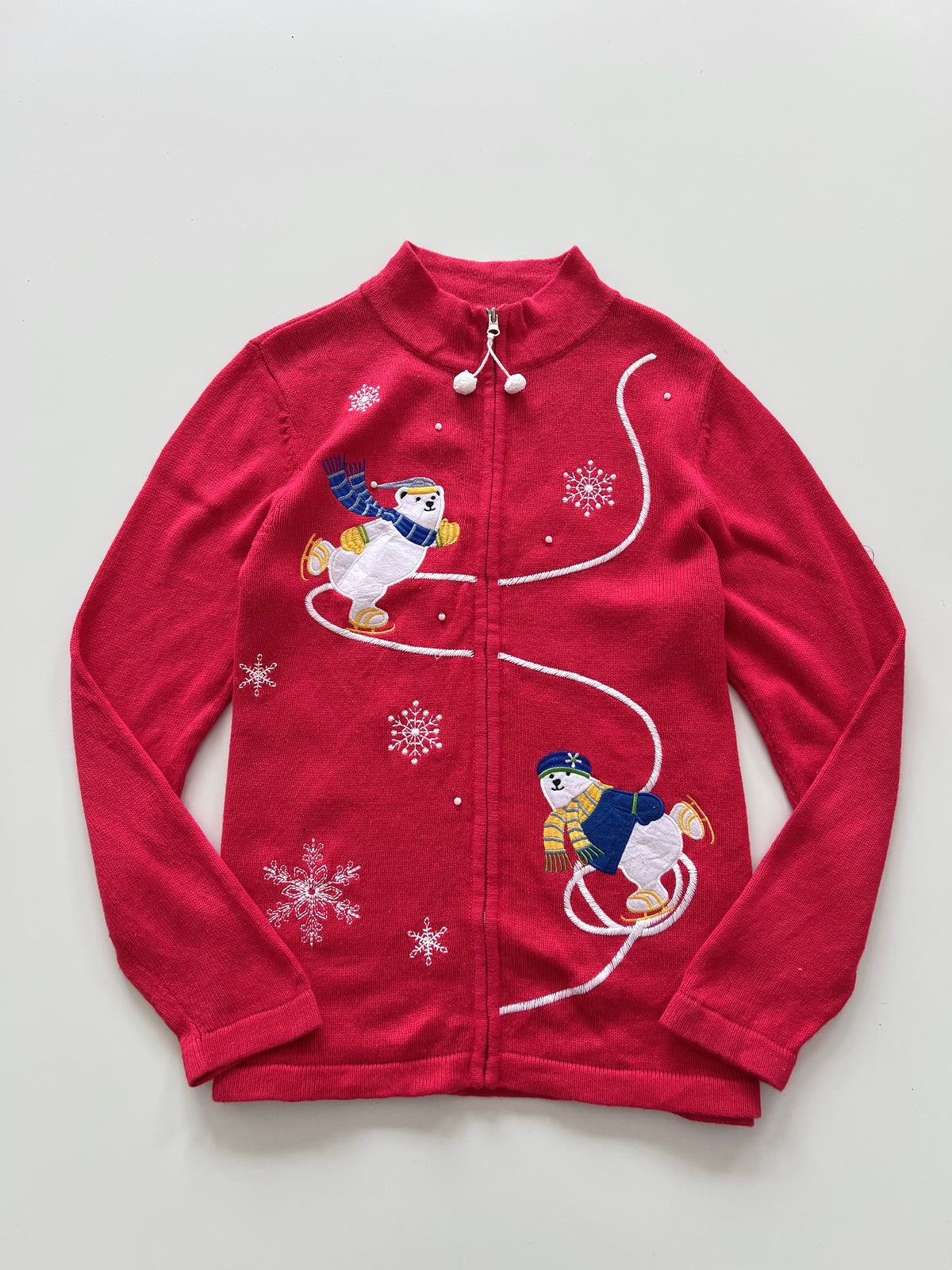 Nouveaux Embroidered Christmas Zipper Sweater-Bust  42