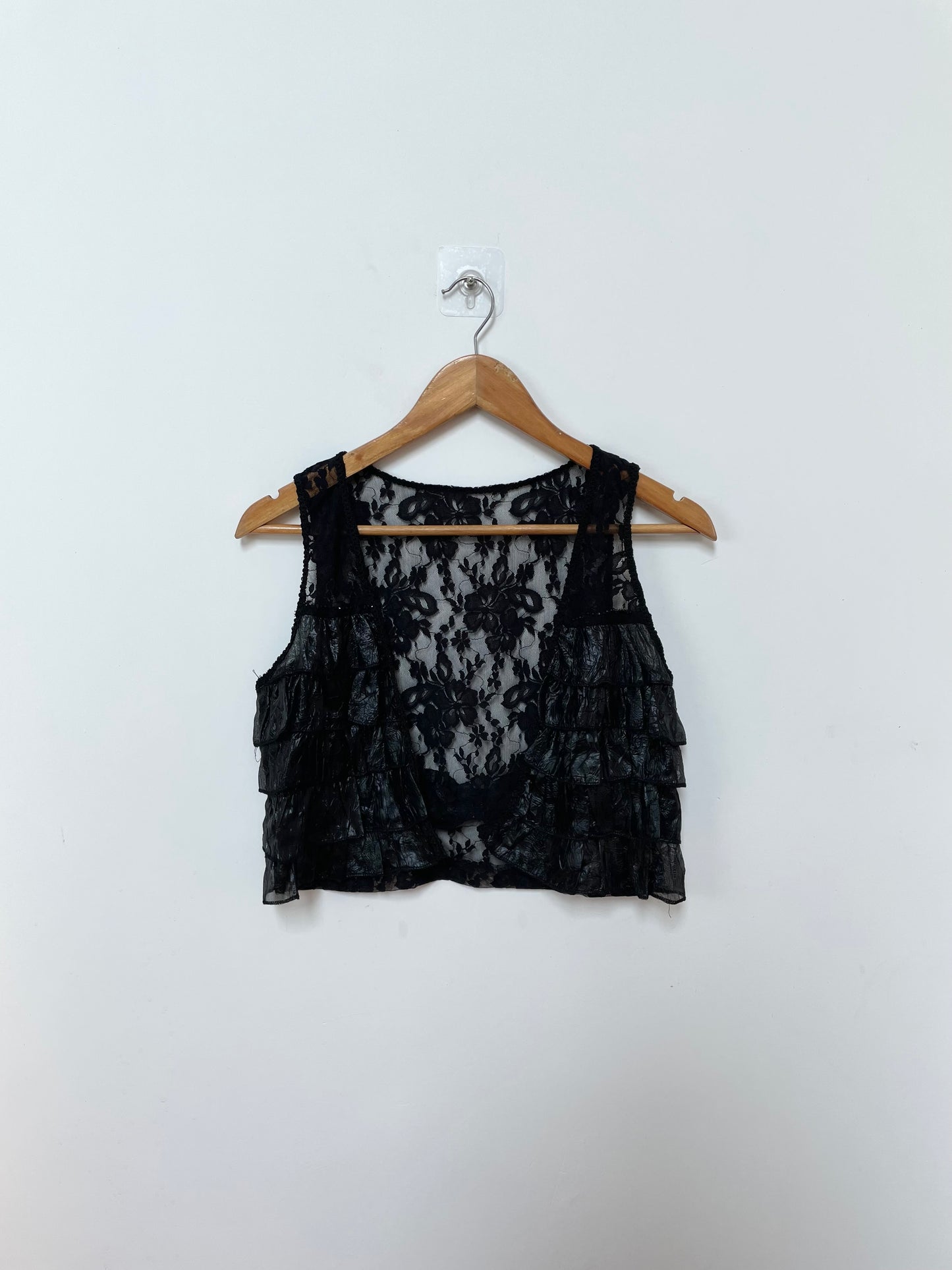 Lace Sheer Ruffle Shrug-Bust 30 to 32