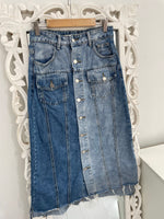 Load image into Gallery viewer, Two Tone Denim Skirt-Waist 26
