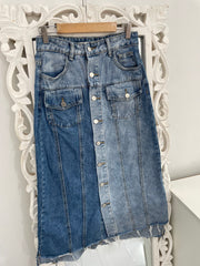 Two Tone Denim Skirt-Waist 26