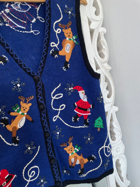 Bobbie Brooks Embroidered Christmas Sweater-Bust 38