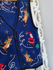 Bobbie Brooks Embroidered Christmas Sweater-Bust 38