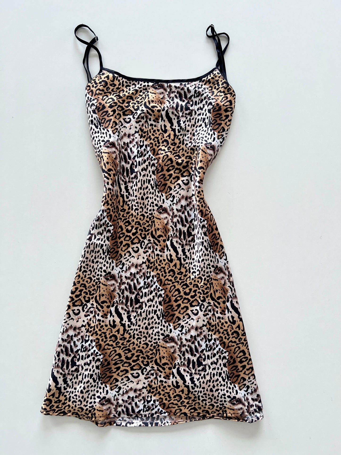 Animal Print Satin Slip Dress-Bust 42