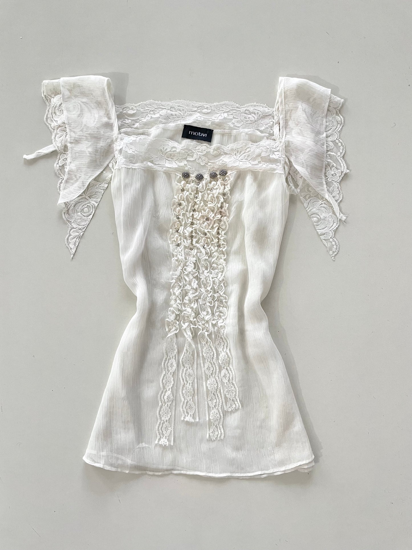 Motivi Lace Sheer Vintage Top-Bust 36