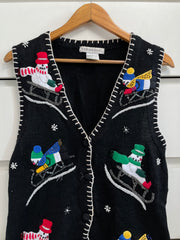 Vintage Christmas Sweater Vest-Bust 38