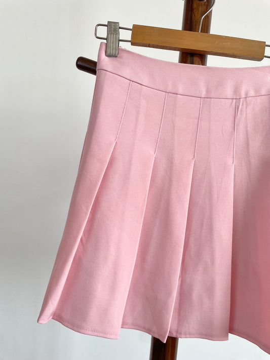 Bubblegum Pink Pleated Skirt-Waist 30