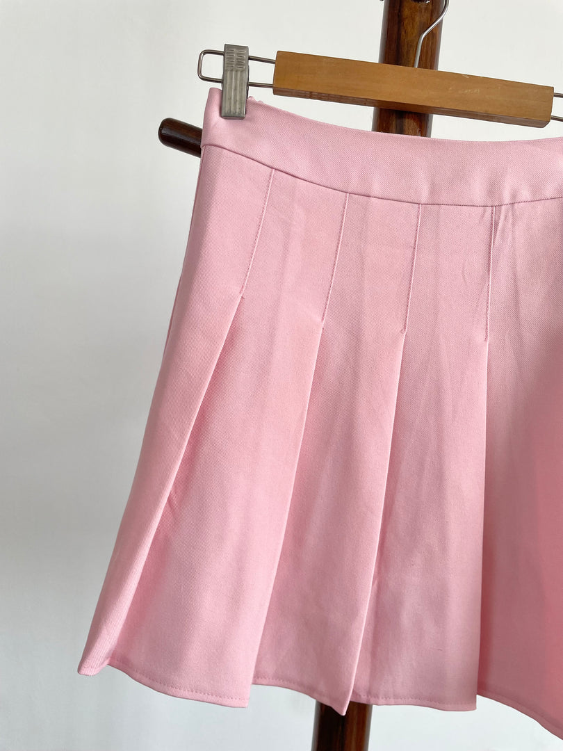 Bubblegum Pink Pleated Skirt-Waist 30
