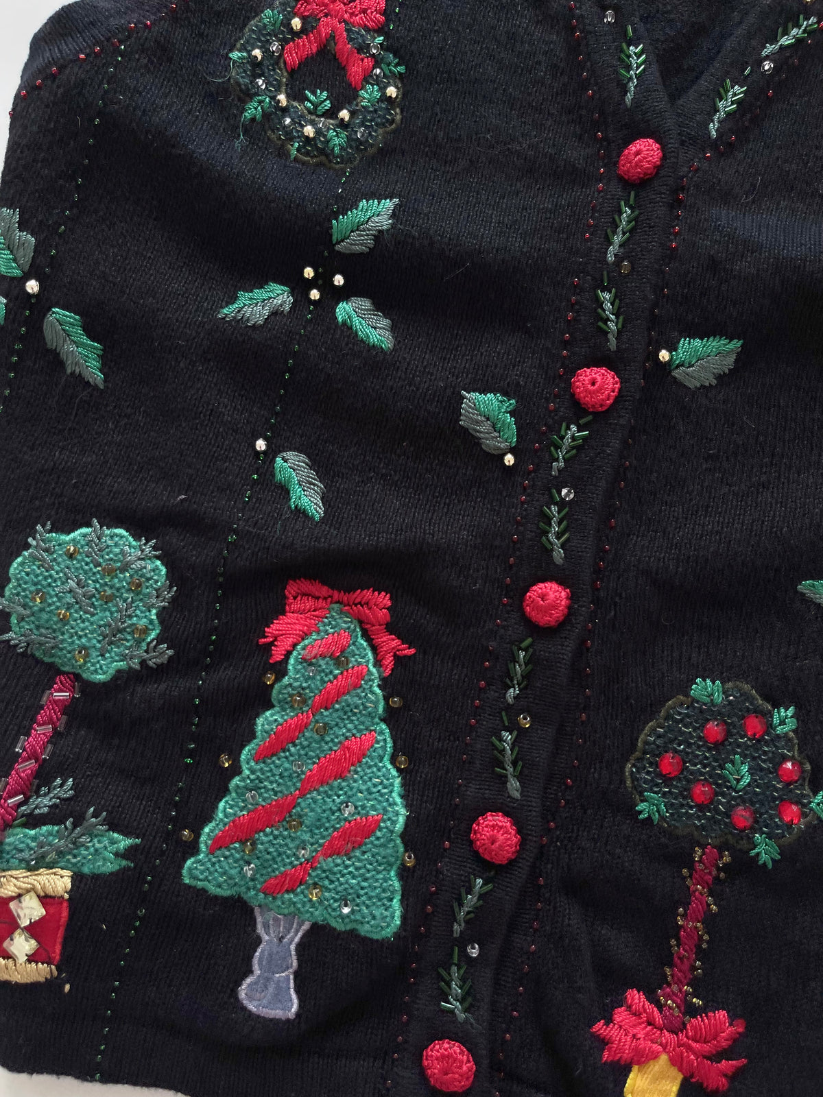 OHI Embroidered Christmas Vest Sweater-Bust 46
