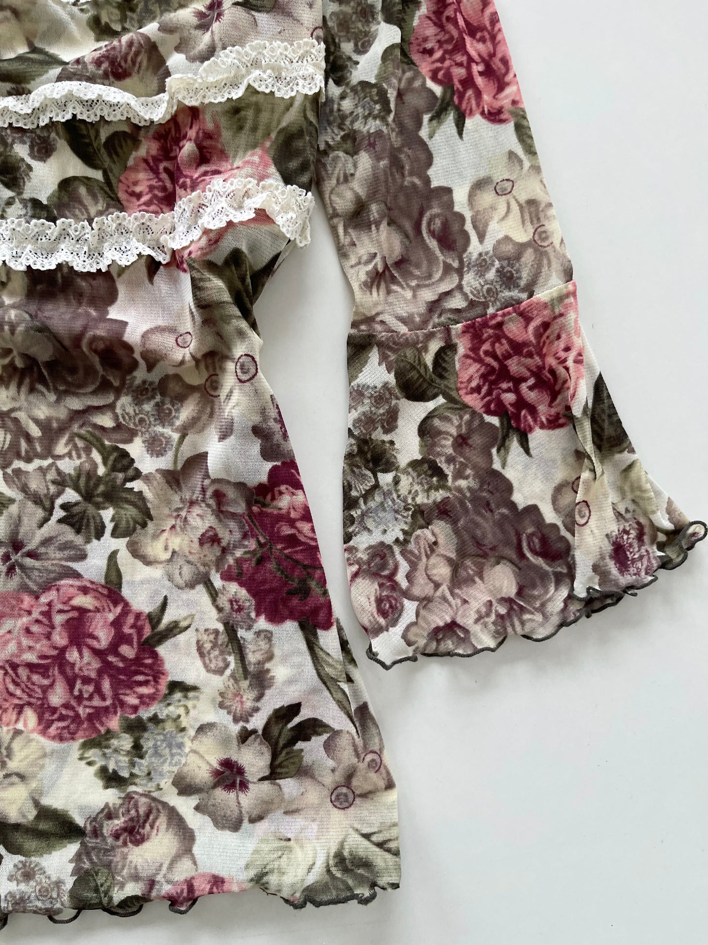 Vintage Sheer Lace Top-Bust 36 to 38