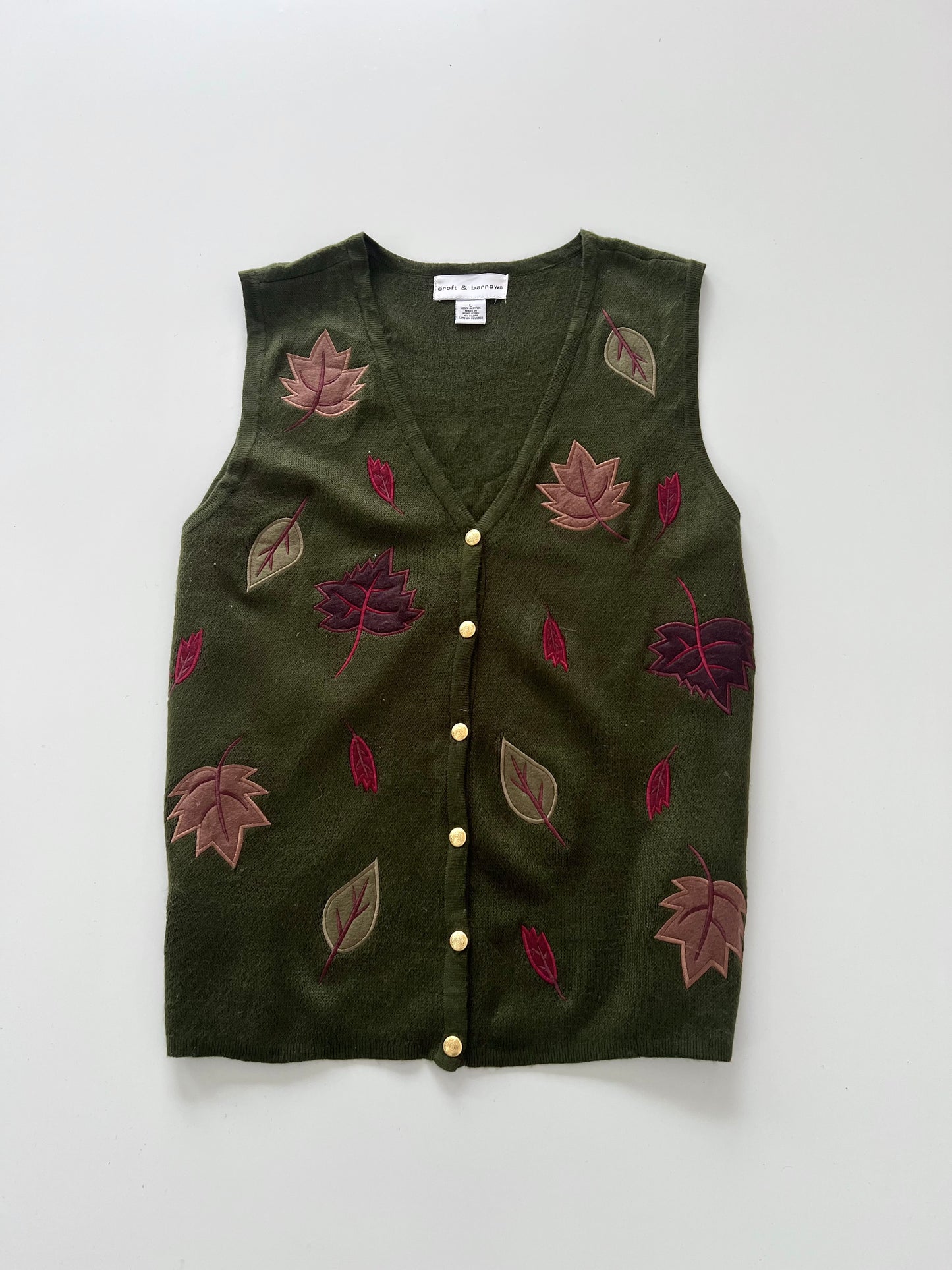 Croft&Barrow Embroidered Vest Sweater-Bust 40