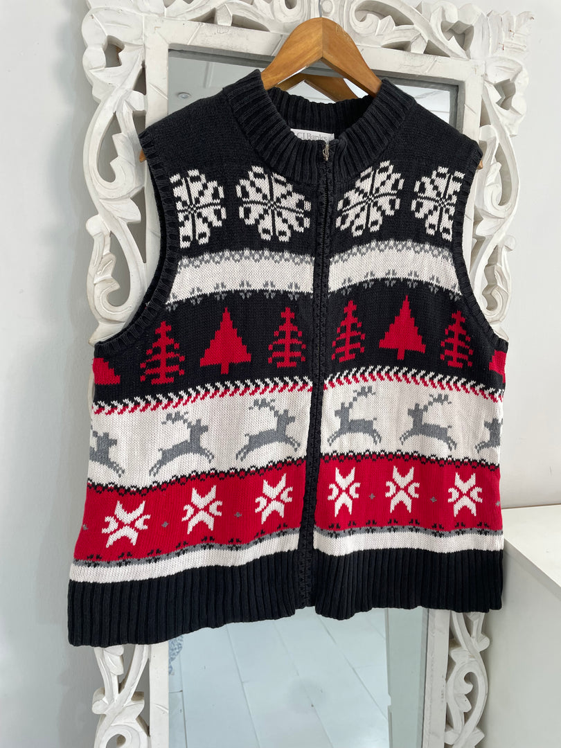 Christopher & Banks Christmas Sweater Vest-Bust 44