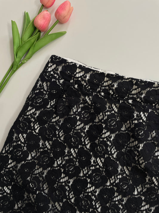 PURE ALFRED SUNG BLACK LACE SKIRT - WAIST 34