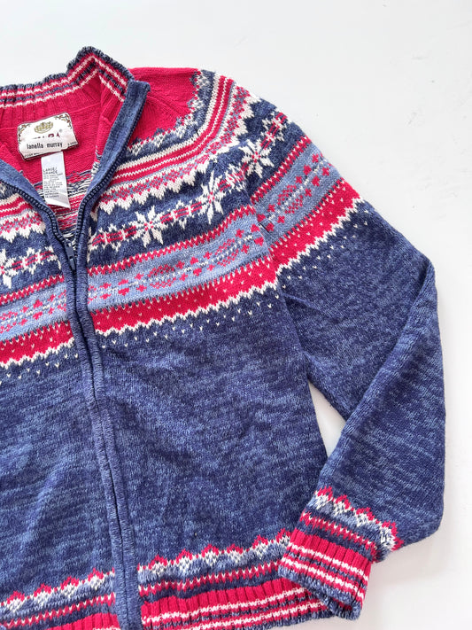 Lanella Murray Embroidered Zip Up Sweater-Bust 42
