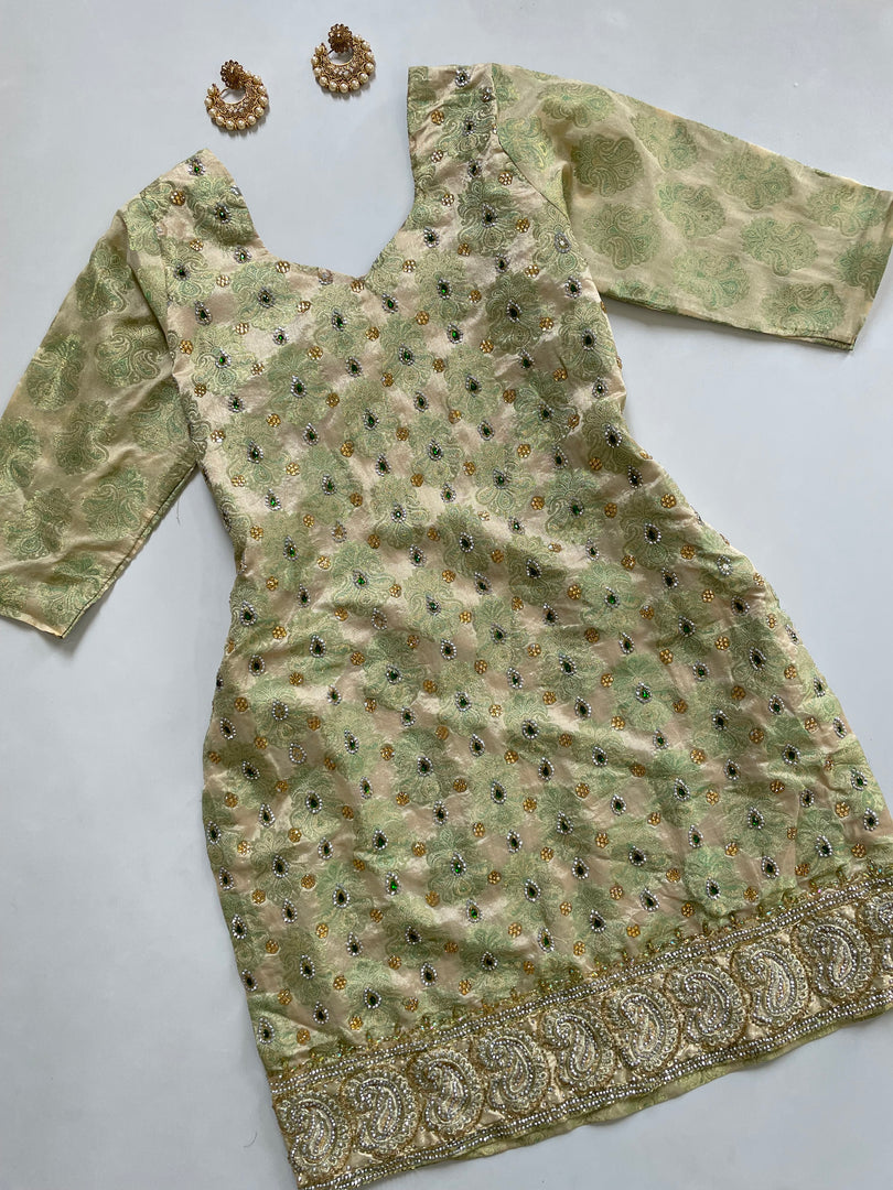 Embroidered Banarasi Kurta-Bust 38