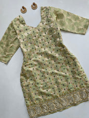 Embroidered Banarasi Kurta-Bust 38