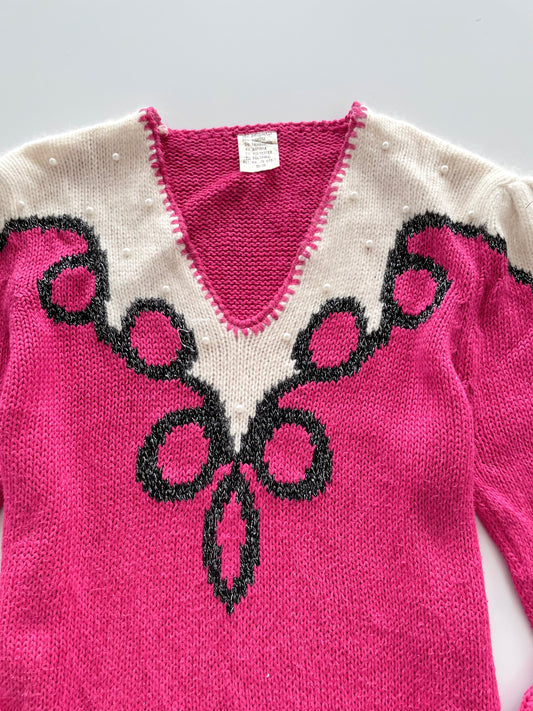 Pink Embroidered Sweater-Bust 40