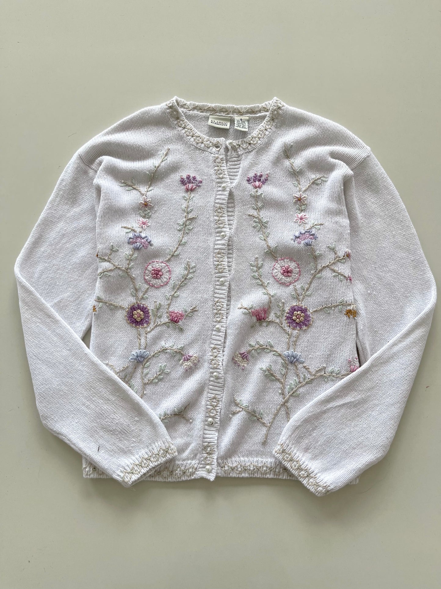Classic Elements Embroidered Vintage Sweater-Bust 46