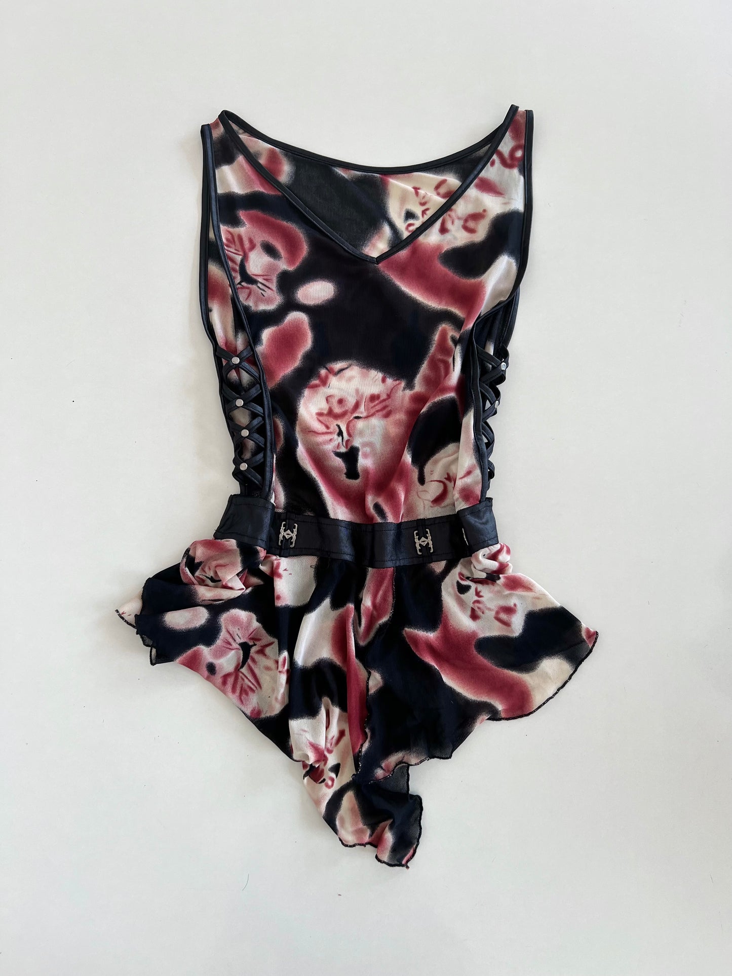 Grunge Sheer Bodysuit Top-Bust 34 to 36