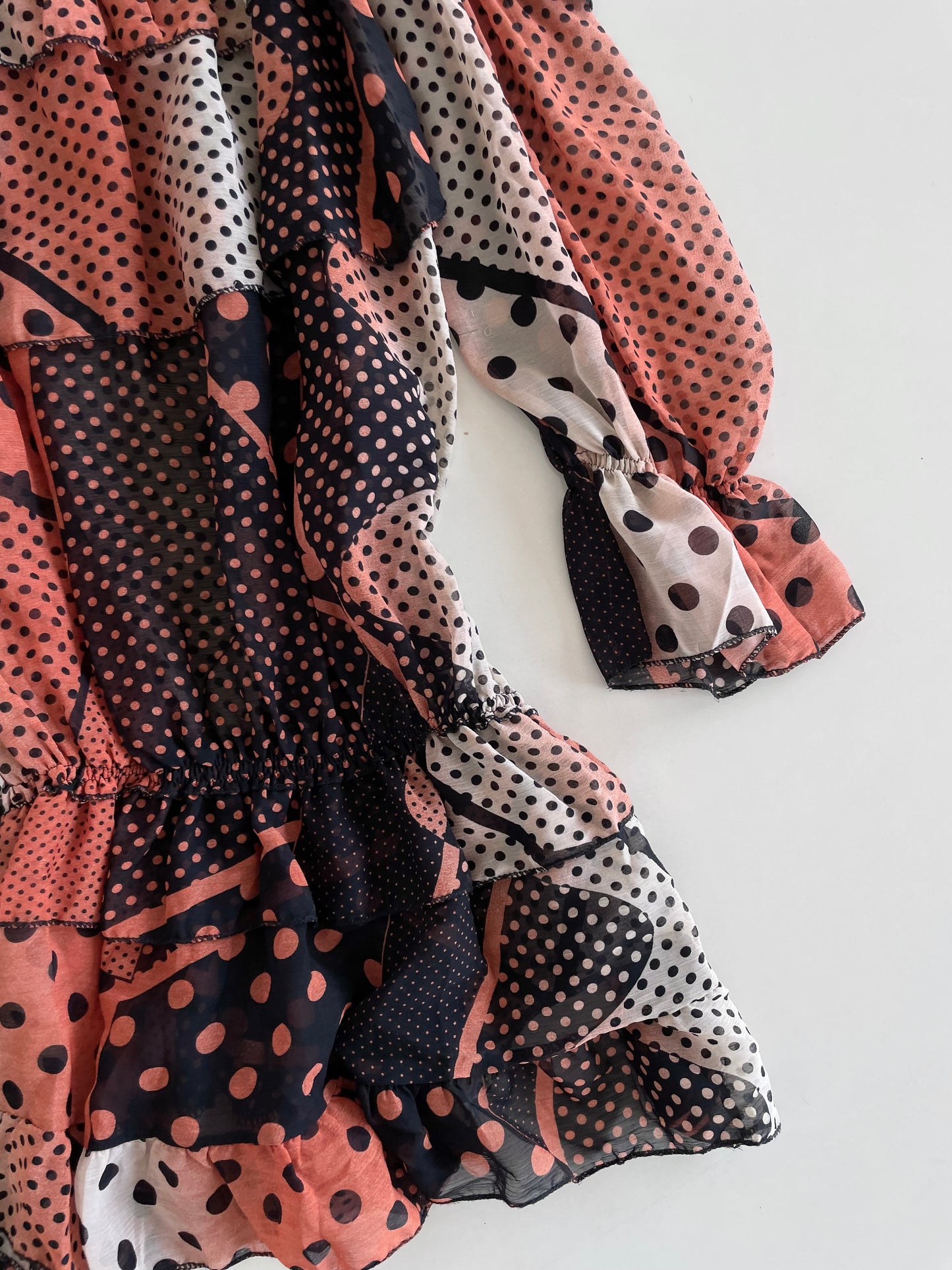 Polka Dots Vintage Sheer Top-Bust 38 to 40