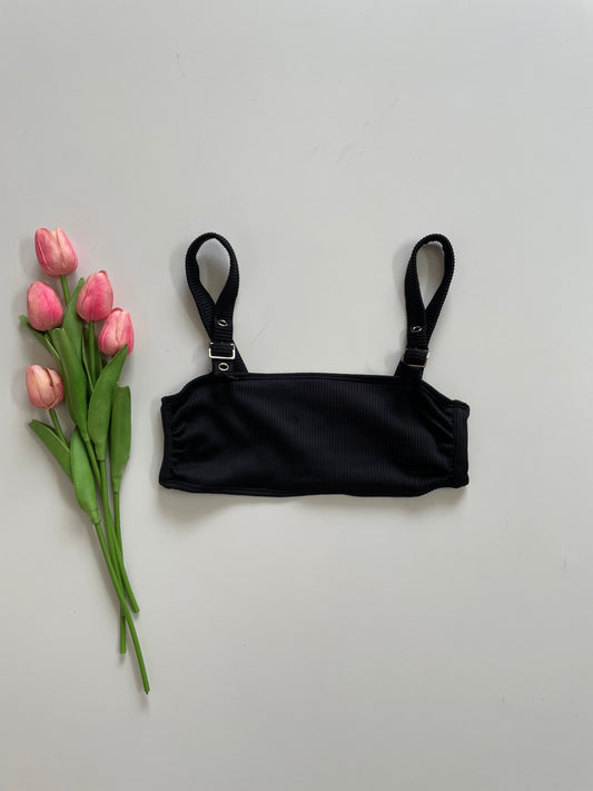 PRIMARK SOFT BLACK BIKINI TOP - BUST 30 TO 32