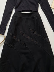 Vintage Warm Tweed Skirt-Waist 30