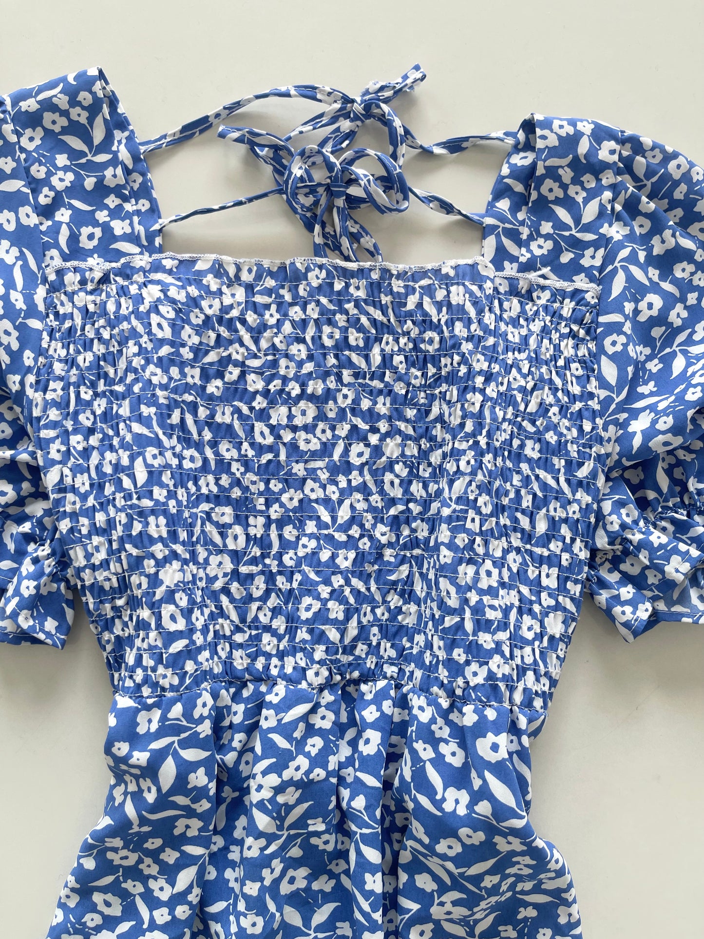 Floral Blue Dress-Bust 40 to 42