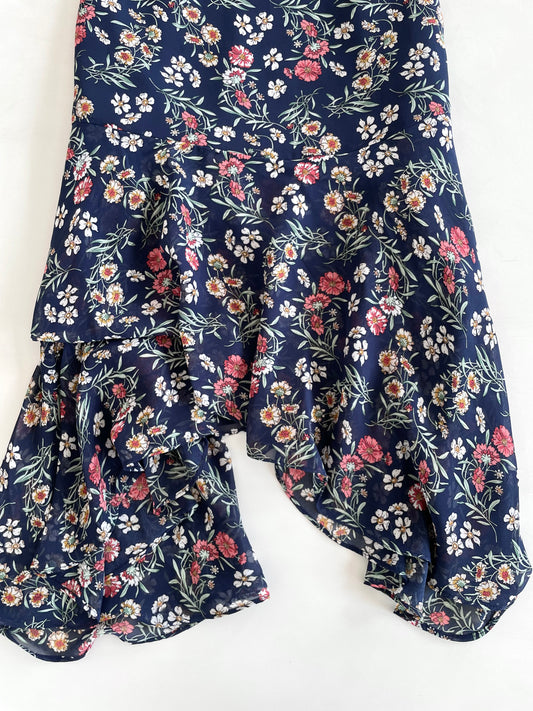 Asymmetrical Floral Skirt-Waist 26
