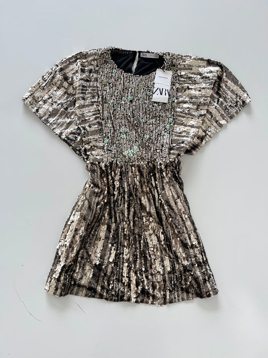 Zara New Tagged Sequin Embroidered Dress-Bust 44