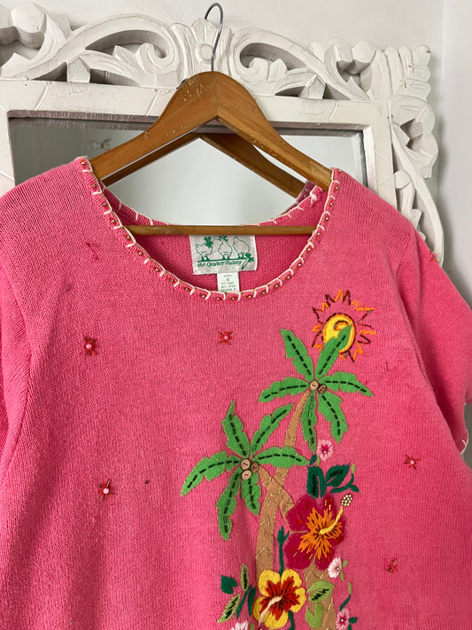 Vintage Embroidered Sweater Vest-Bust 48