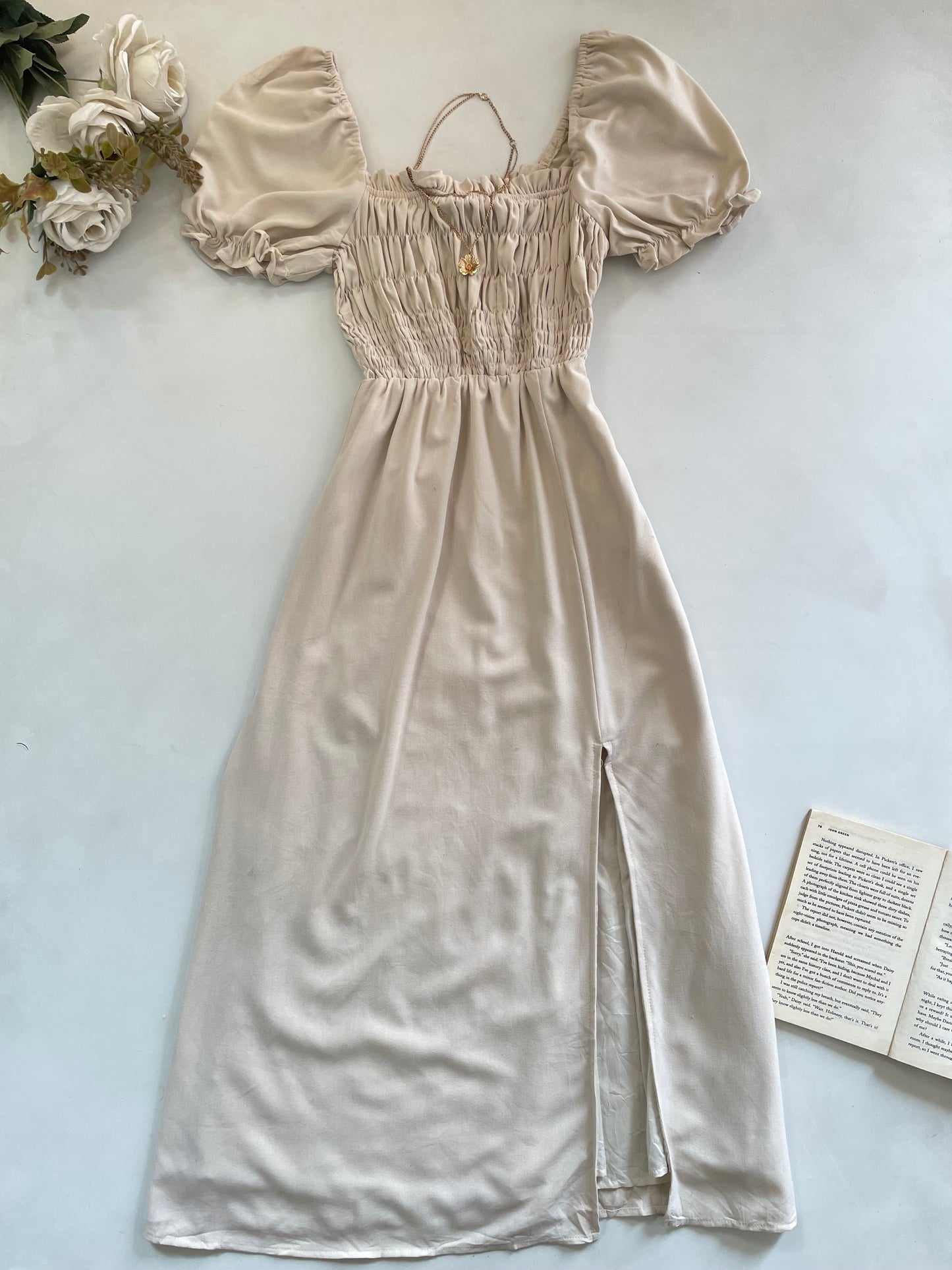 Smocked Puff Sleeve Dress-Bust 28 to 32