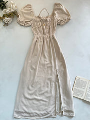 Smocked Puff Sleeve Dress-Bust 28 to 32