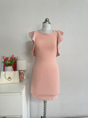 ONLY & U PEACH RUFFLE CUTOUT DRESS - BUST 28 TO 32