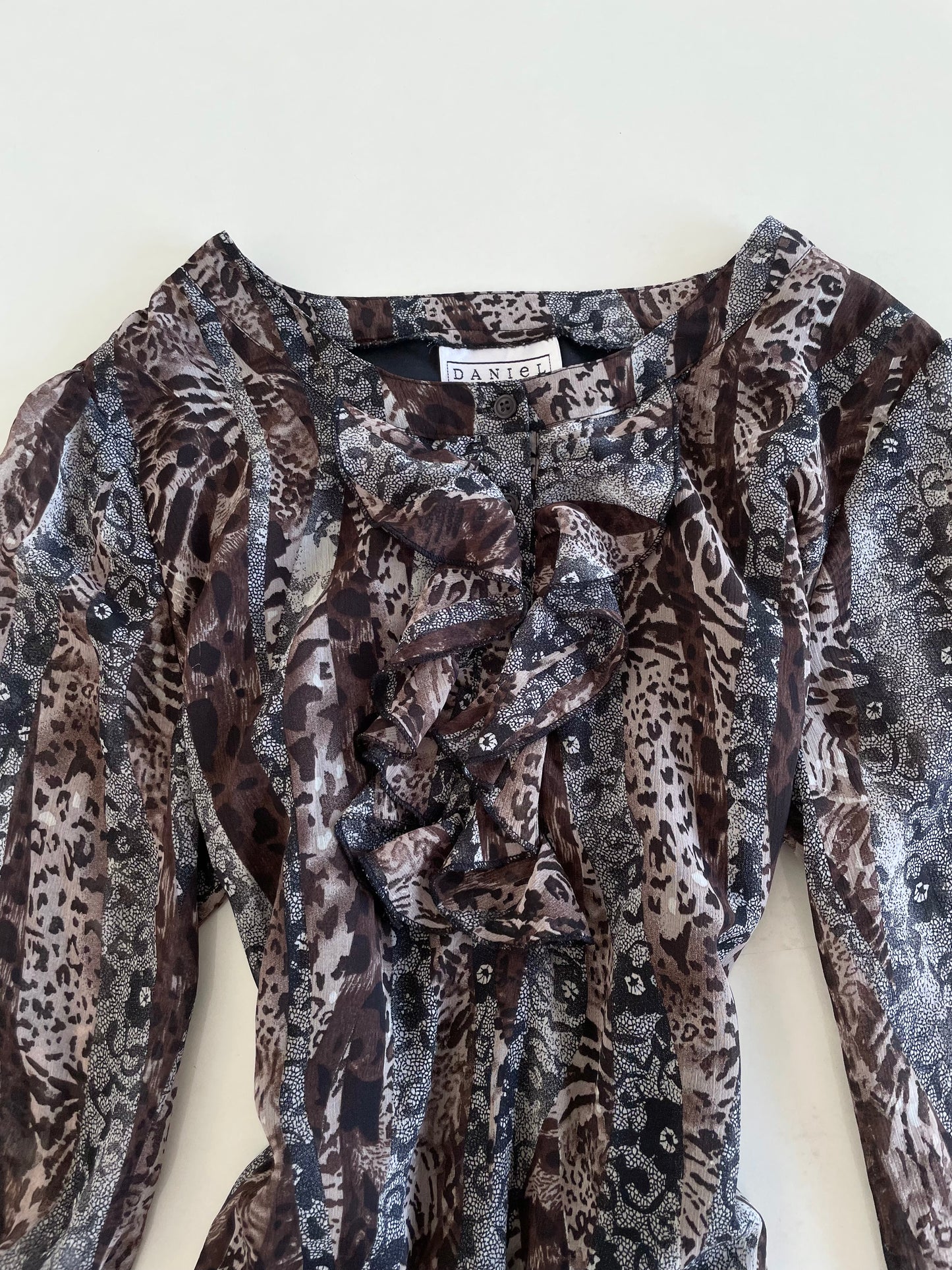 Daniel Laurent Vintage Ruffle Top-Bust 42