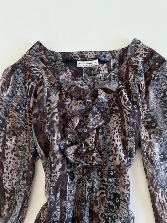 Daniel Laurent Vintage Ruffle Top-Bust 42